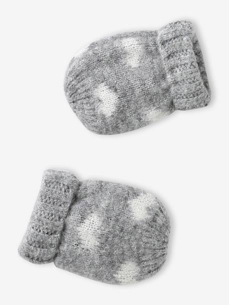 Ensemble bébé fille tricot bonnet, snood et moufles gris chiné 3 - vertbaudet enfant 
