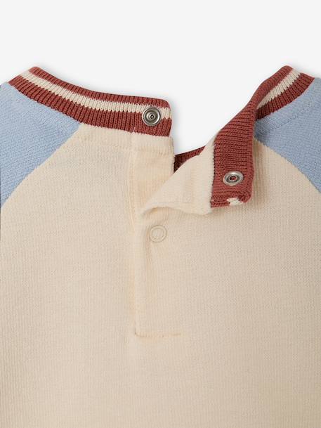T-shirt manches longues bébé garçon bleu grisé+vanille 3 - vertbaudet enfant 