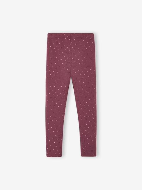 Lot 2 Leggings fille doublés maille polaire anthracite+prune 10 - vertbaudet enfant 