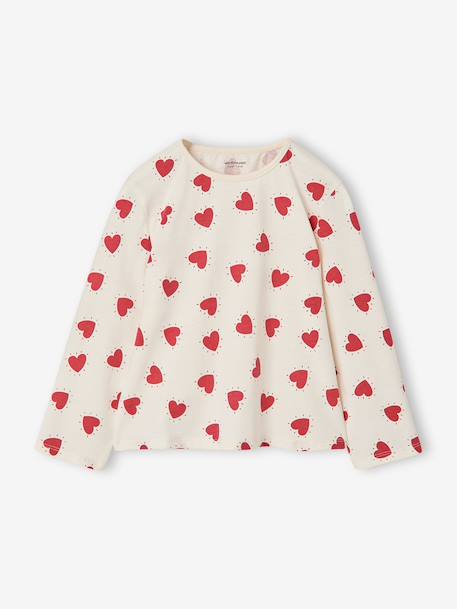 T-shirt manches longues fille écru+gris+marine 1 - vertbaudet enfant 