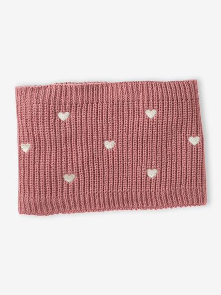 Ensemble fille tricot bonnet, snood et mitaines rose 4 - vertbaudet enfant 