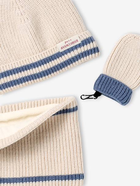 Ensemble bébé tricot bonnet, snood et moufles écru 5 - vertbaudet enfant 