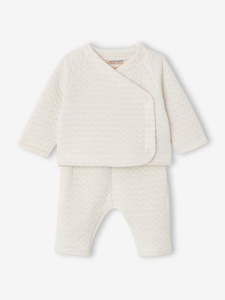 Ensemble naissance garçon personnalisable écru 1 - vertbaudet enfant 