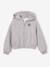 Sweat à capuche zippé fille gris chiné 1 - vertbaudet enfant 