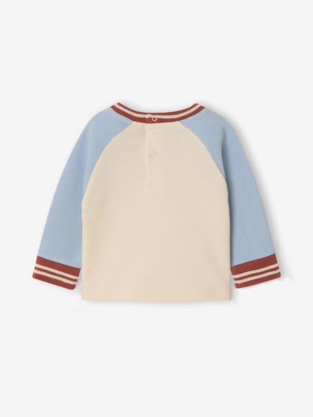 T-shirt manches longues bébé garçon bleu grisé+vanille 4 - vertbaudet enfant 