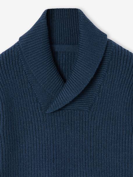 Pull col montant croisé garçon bleu océan 3 - vertbaudet enfant 