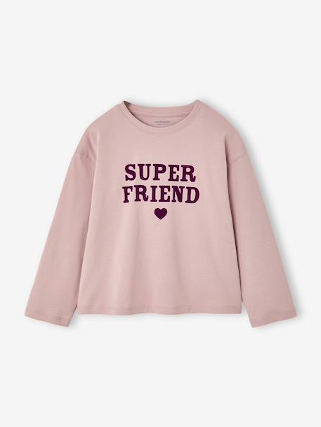 T-shirt manches longues fille encre+rose pâle+vert 7 - vertbaudet enfant 