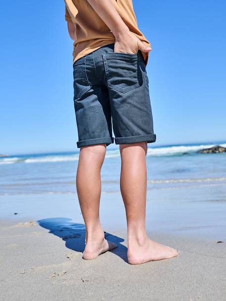 Bermuda garçon 5 poches morphologie fin marine 8 - vertbaudet enfant 