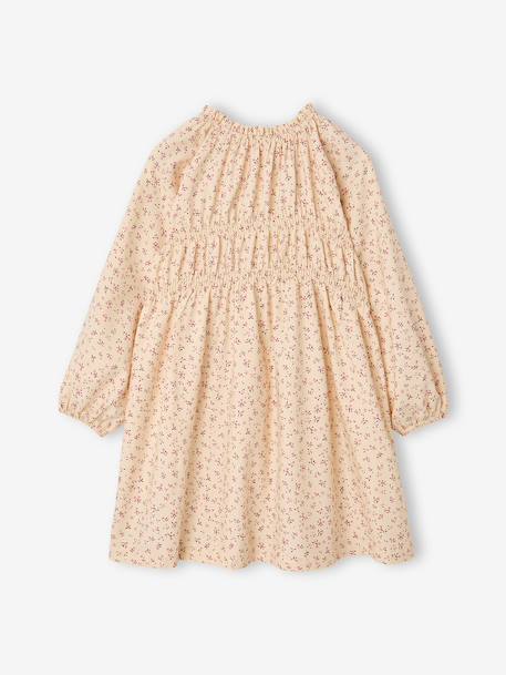 Robe courte fille manches longues cannelle+écru 5 - vertbaudet enfant 