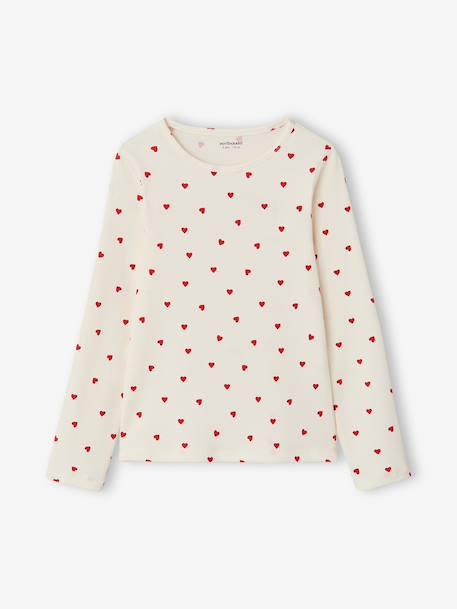 Lot de 3 T-shirts manches longues fille écru+encre+vanille 2 - vertbaudet enfant 