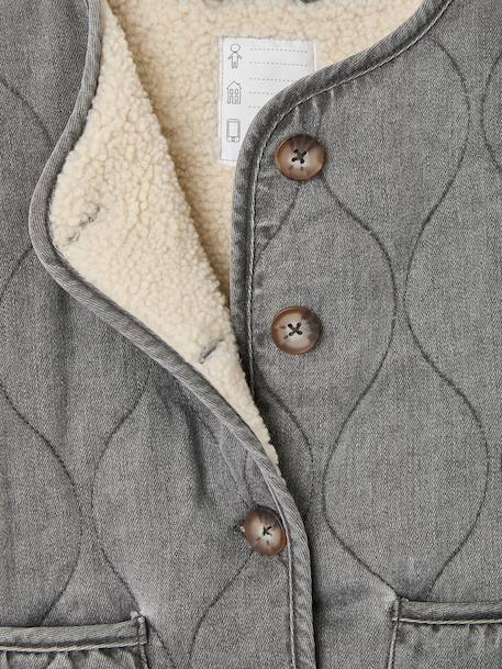 Veste matelassée fille doublée sherpa anthracite+rose 3 - vertbaudet enfant 