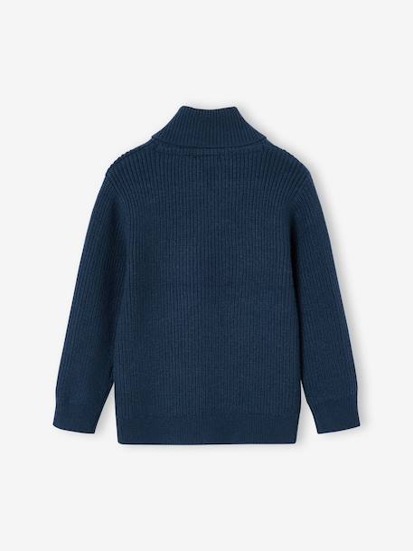 Pull col montant croisé garçon bleu océan 2 - vertbaudet enfant 