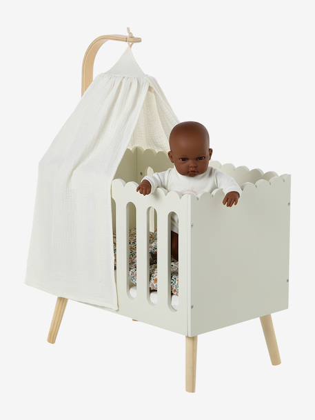 Lit poupon feston en bois FSC® blanc 3 - vertbaudet enfant 