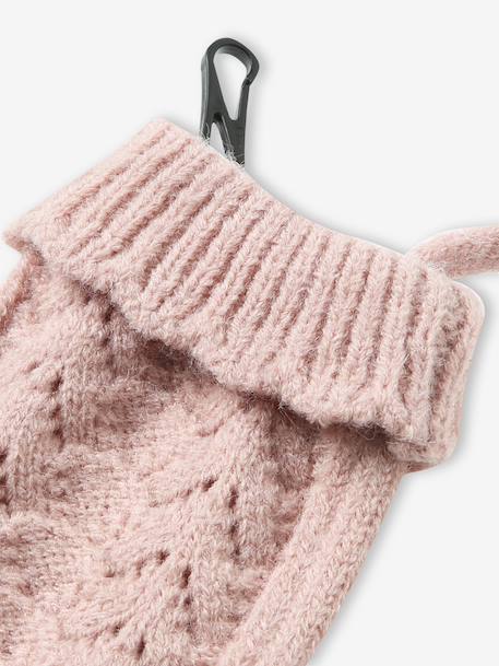 Ensemble bébé fille tricot bonnet snood moufles rose poudré 6 - vertbaudet enfant 