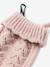 Ensemble bébé fille tricot bonnet snood moufles rose poudré 6 - vertbaudet enfant 