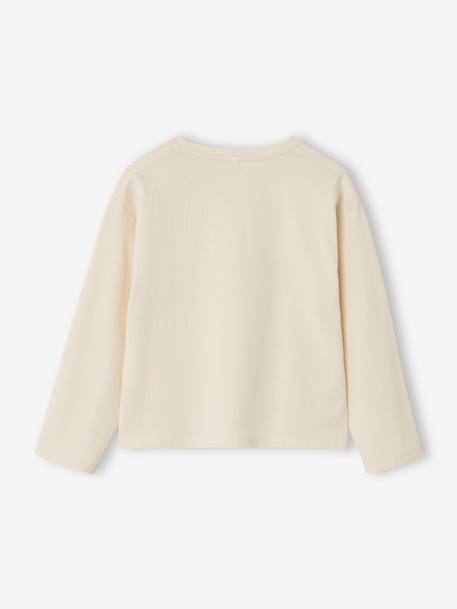 T-shirt manches longues fille anthracite+écru+vieux rose 5 - vertbaudet enfant 