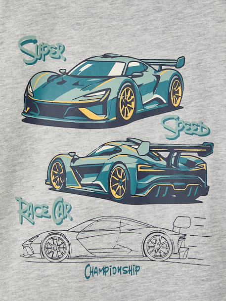 T-shirt motif ludique garçon écru+gris chiné 8 - vertbaudet enfant 