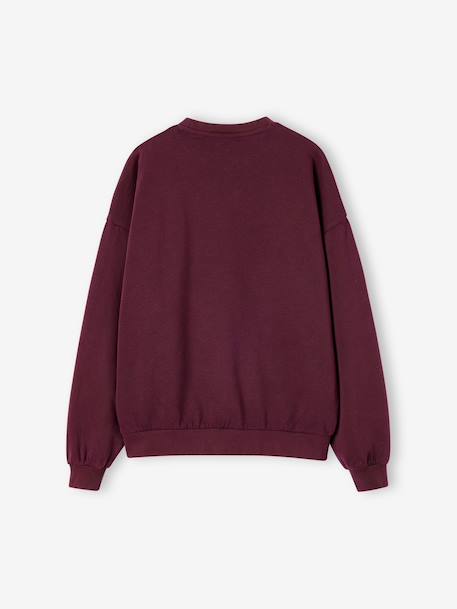 Sweat fille oversize inscription léopard anthracite+bordeaux 9 - vertbaudet enfant 