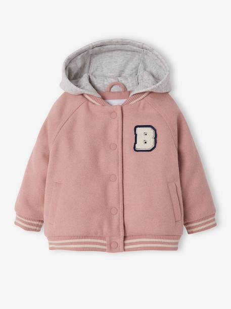 Teddy bébé fille à capuche rose poudré 1 - vertbaudet enfant 
