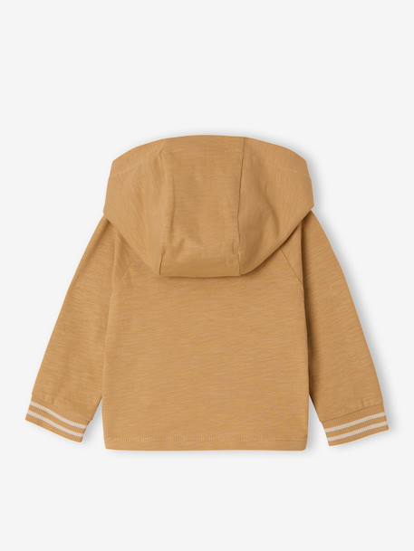 T-shirt à capuche manches longues bébé garçon ocre 4 - vertbaudet enfant 