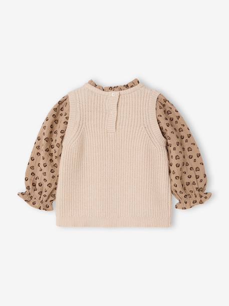 Pull 2 en 1 bébé bleu ciel+écru+rose poudré 5 - vertbaudet enfant 