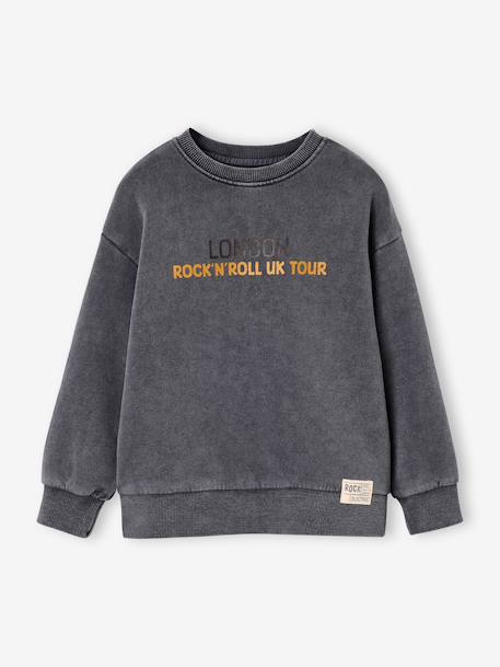 Sweat garçon col rond gris ardoise 2 - vertbaudet enfant 