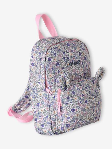 Sac à dos fille maternelle personnalisable animation oreilles ourson lilas poudré+vert sauge 5 - vertbaudet enfant 