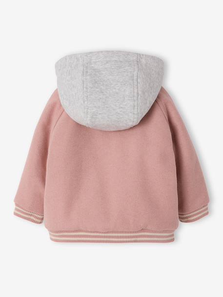 Teddy bébé fille à capuche rose poudré 2 - vertbaudet enfant 