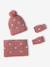 Ensemble fille tricot bonnet, snood et mitaines rose 1 - vertbaudet enfant 