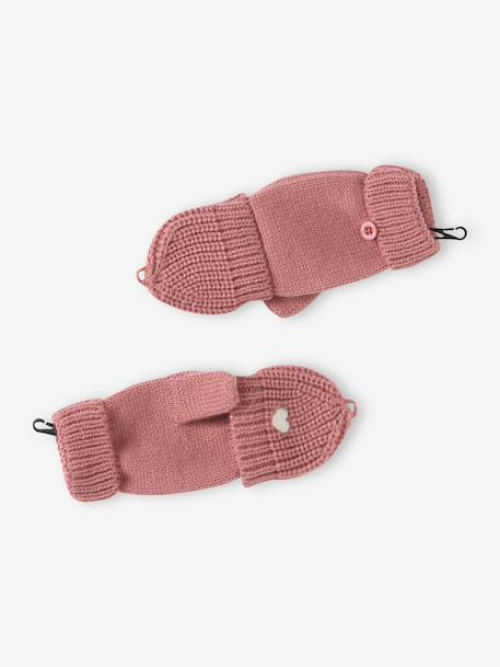Ensemble fille tricot bonnet, snood et mitaines rose 5 - vertbaudet enfant 