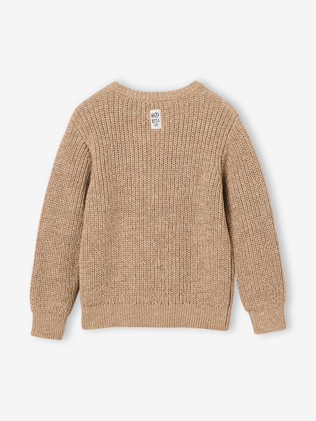 Pull col rond garçon beige chiné 4 - vertbaudet enfant 