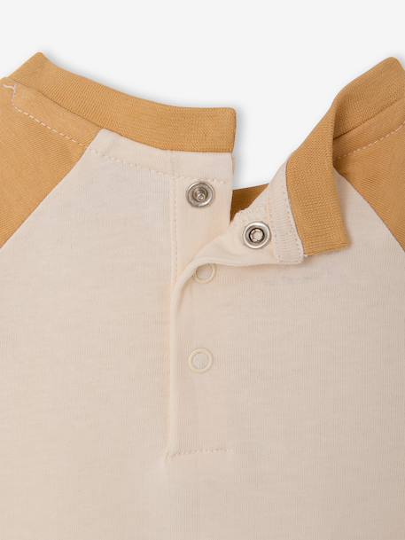 T-shirt bébé manches longues avec imprimé placé devant curry+kaki+marine 3 - vertbaudet enfant 