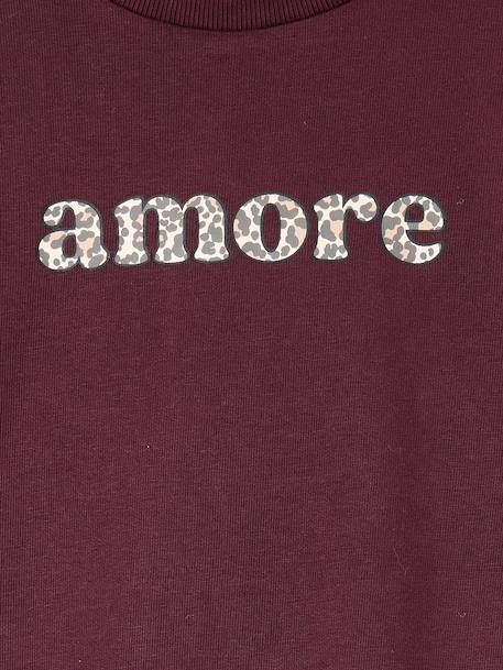 Sweat fille oversize inscription léopard anthracite+bordeaux 10 - vertbaudet enfant 