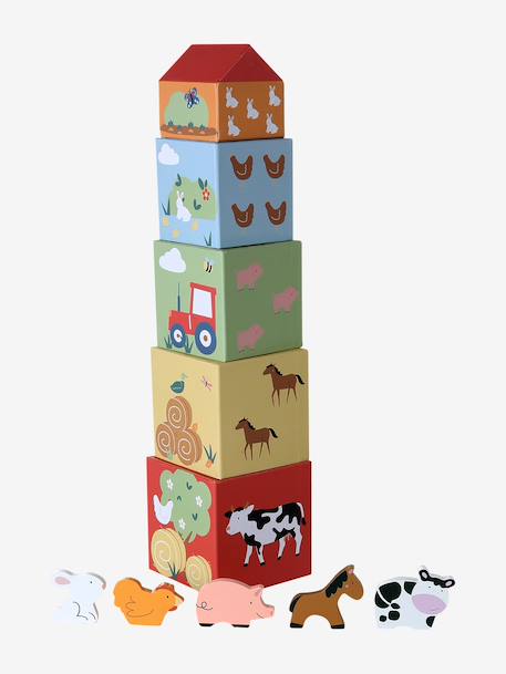 Coffret 5 jouets d’éveil bois FSC® multicolore 3 - vertbaudet enfant 