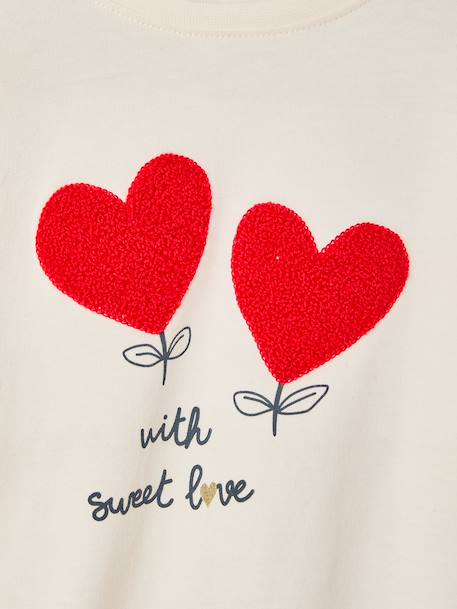T-shirt manches longues fille écru+rose poudré 5 - vertbaudet enfant 