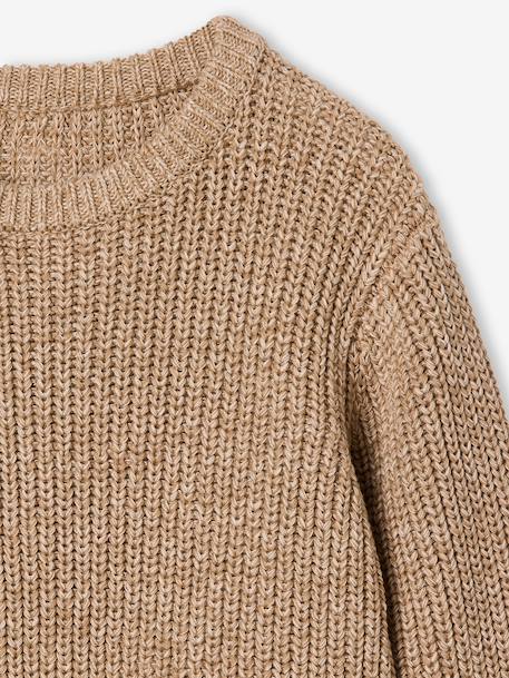 Pull col rond garçon beige chiné 5 - vertbaudet enfant 