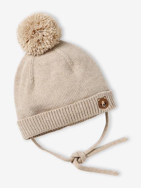 Ensemble bébé bonnet, snood et moufles beige 2 - vertbaudet enfant 