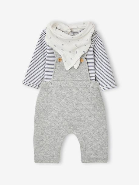 Ensemble 3 pièces bébé personnalisable gris chiné 3 - vertbaudet enfant 