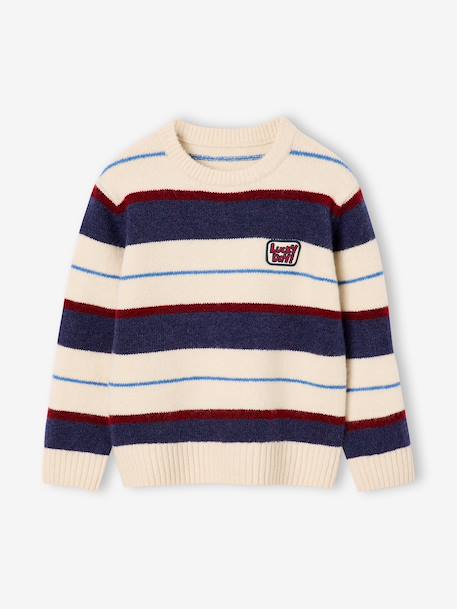 Pull garçon manches longues marine+noisette 3 - vertbaudet enfant 