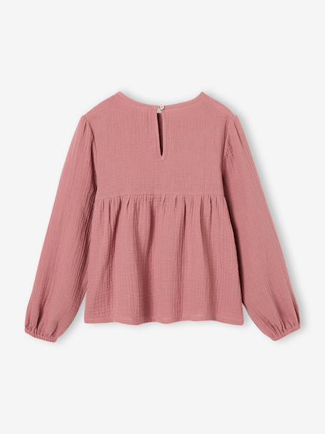 Blouse manches longues fille blush+écru 4 - vertbaudet enfant 