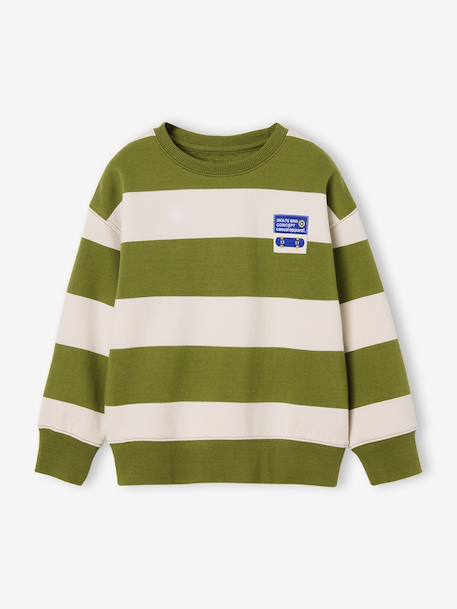 Sweat garçon col rond marine+noisette+pistache 13 - vertbaudet enfant 