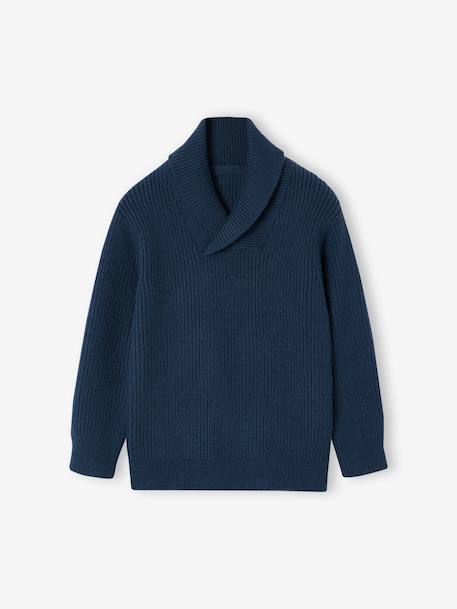 Pull col montant croisé garçon bleu océan 1 - vertbaudet enfant 
