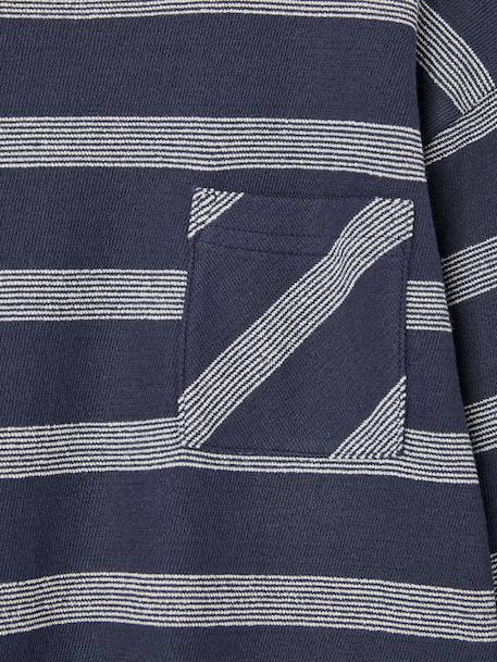 Tee-shirt manches longues effet rayé garçon marine+rayé blanc 5 - vertbaudet enfant 
