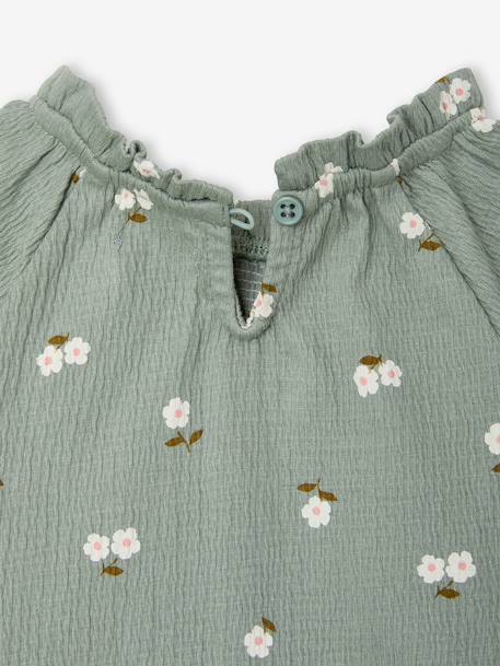 T-shirt manches longues bébé fille vanille+vert sauge 8 - vertbaudet enfant 
