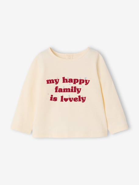 T-shirt manches longues bébé fille rose poudré+vanille 5 - vertbaudet enfant 