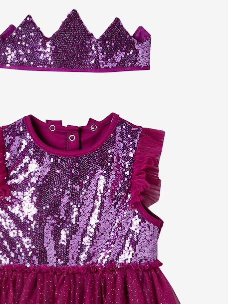 Déguisement de princesse avec voile et couronne bleu+doré+prune+rose 15 - vertbaudet enfant 