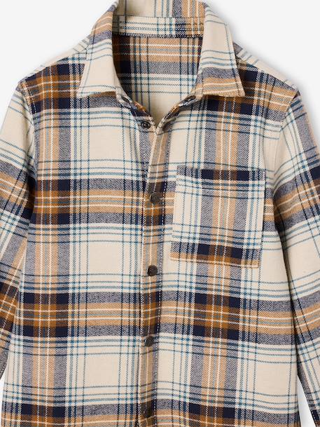 Chemise à carreaux en flanelle garçon bleu ardoise+bleu nuit+camel+carreaux marine+carreaux vert+vert anglais 14 - vertbaudet enfant 