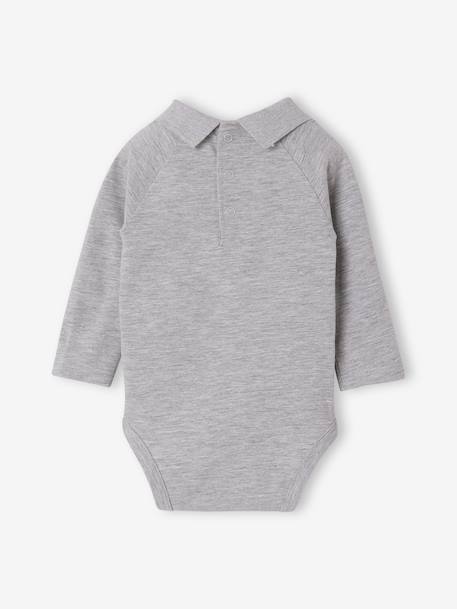 Lot de 2 bodies naissance manches longues col polo gris chiné 5 - vertbaudet enfant 