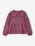 Chemise fille gaze de coton col brodé écru+prune 7 - vertbaudet enfant 