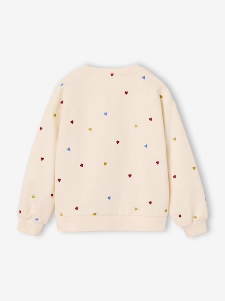 Sweat fille manches longues écru+rose pâle 2 - vertbaudet enfant 
